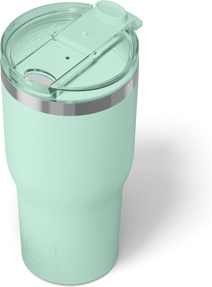 RTIC 30oz Essential Tumbler with Lid, Insulated, Stainless Steel, Metal, Double Wall Vacuum-Insulation, Ceramic Lined, Travel Cup for Iced Coffee, Tea, Hot and Cold Drink, Fresh Mint