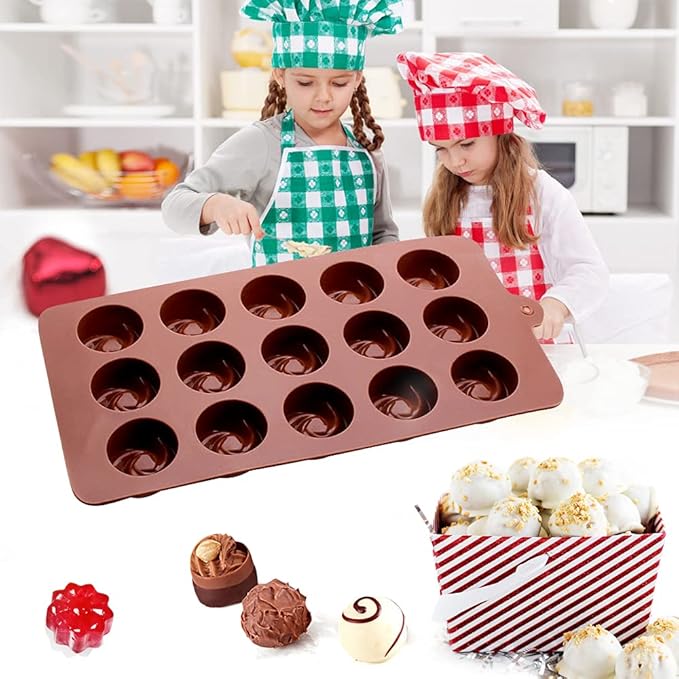 La chat 4 Packs Silicone Molds for Chocolate, Food Grade no-stick Baking, candy and butter Mold with different shape (4 packs different style)