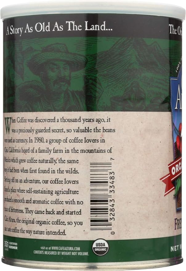 Cafe Altura Organic Coffee, French Roast, Ground Coffee, 12 Ounce Can