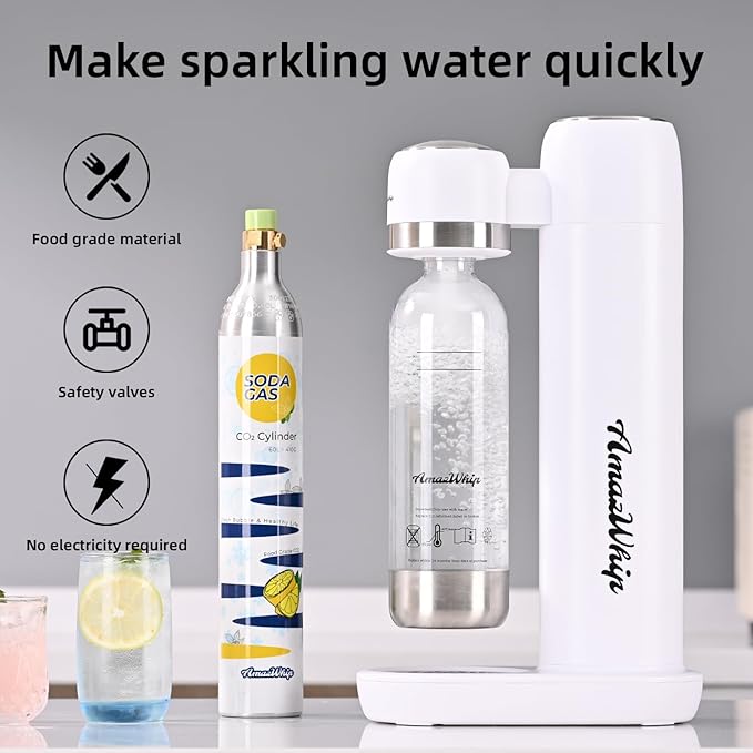 60L Thread Exchange Carbonator Canister, 14.5 Oz SodaMaker CO2 Gas Cylinder, Fully Charged Carbon Dioxide Cylinder for Soda Water Machine (4 cylinders)