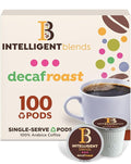 Intelligent Blends Decaf Dark Roast Coffee Pods, 100 ct, Recyclable Single Serve Pods – 100% Arabica Coffee, Compatible with Keurig K Cups Maker