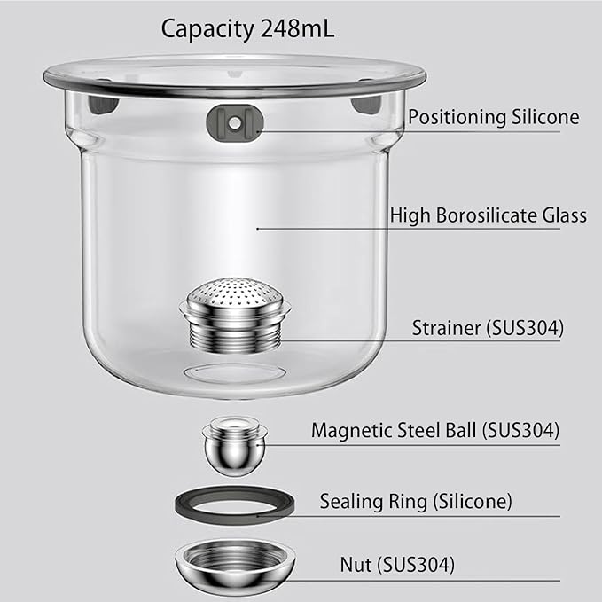 Enchanti Tea Pot, Witchcraft Magic Glass Teapot with Infuser Strainer and Lid for Loose Leaf Tea Herbal, Magnetic Water Separation Tea Maker Kettle Clear Enchantipot (600ml)