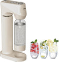 Sparkling Water Maker for Home, Soda Streaming Maker with 2 BPA free Bottles(1L + 0.5L) Carbonated Water Seltzer Fizzy Drink Machine, Compatible with Screw-in 60L CO2 Carbonator(NOT Included) (Cream)