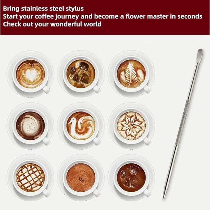 22 PCS Espresso Accessories Kit，53mm Coffee Tamper Set ，Barista Kit - with Frothing Pitcher WDT Tool Stirrer Tamper Mat Coffee Stencils Latte Art Pen