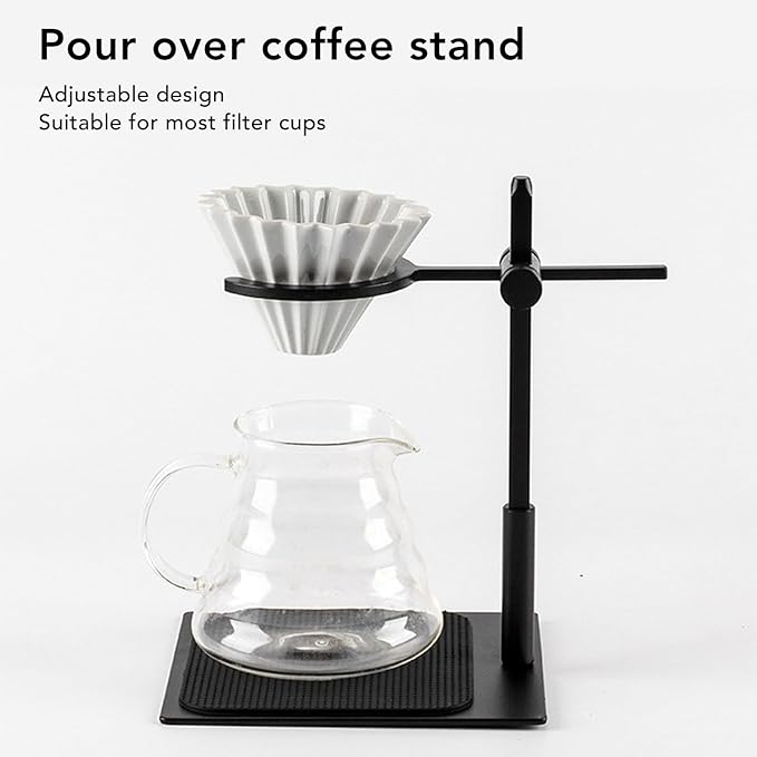 AUNMAS Adjustable Aluminum Alloy Pour Over Coffee Stand Dripper Station, Easy To Operate, Portable for Home and Office Use