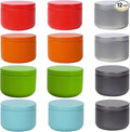 12 Pcs Mini Airtight Metal Tea Tins Food Storage Container Decorative Metal Canisters for Tea Coffee Spices Candy Crafts Gift Favors Party Decor (2.1x1.6 Inches 0.7oz)