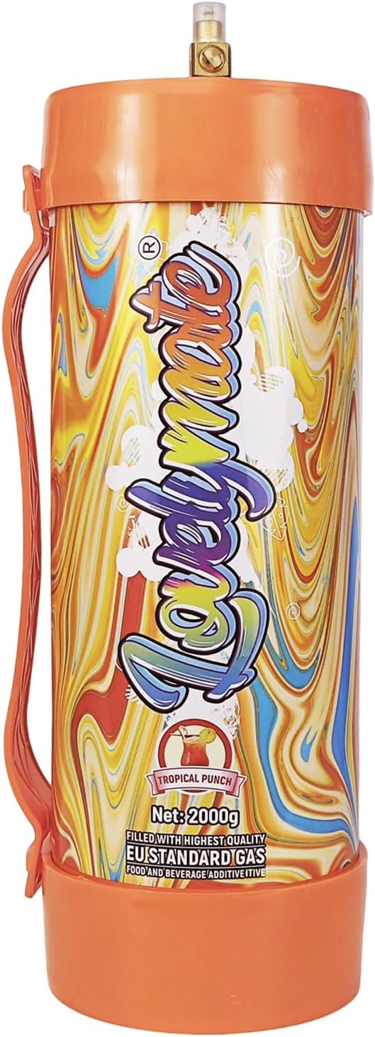Whipped Cream Charger Tank 3.3L 2000G Whip Cream Charger Cylinder Food Grade Flavored (Tips Included) (6, Tropical Punch)