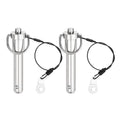 uxcell 2 Pcs Quick Release Pin, 1/2" x 1.77"(Dia. x L) Push-Button Ball Locking Pin 304 Stainless Steel Ring Handle Locking Pin with Wire for Audio Bimini Top Marine, Silver