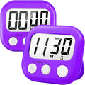 2 Pack Digital Kitchen Timer for Cooking Big Digits Loud Alarm Magnetic Backing Stand Cooking Timers for Baking Purple