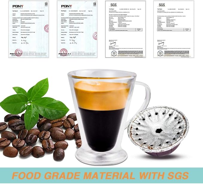 CAPMESSO Aluminum Foils Lids to Reuse Vertuoline Capsules Coffee Pods Compatible with Nespresso VertuoLine Machine 64mm(100/package)