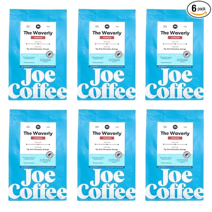Joe Coffee Company - The Waverly Whole Bean Specialty Coffee, 12 oz Bag (Pack of 6) | NYC Roaster, Rainforest Alliance Certified, Kosher, Climate-Friendly