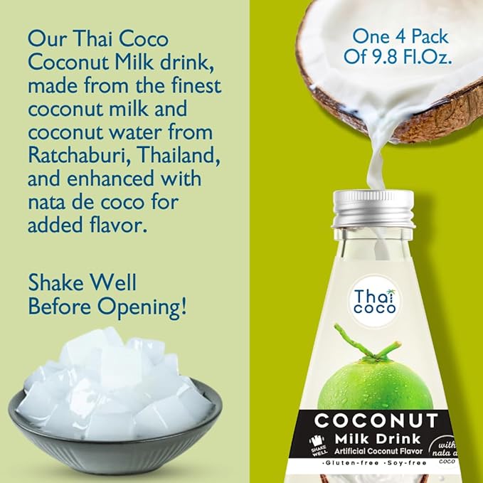 Thai Coco - Original Coconut Milk Drink with Nata De Coco - 9.8 fl. oz. 12 Pk