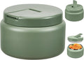 13.5oz Kids Thermos for Hot Food, Insulated Vacuum Food Jar with Buckle Lid, Stainless Steel Wide Mouth Leak Proof Insulated Lunch Container for School Picnic Travel, Green