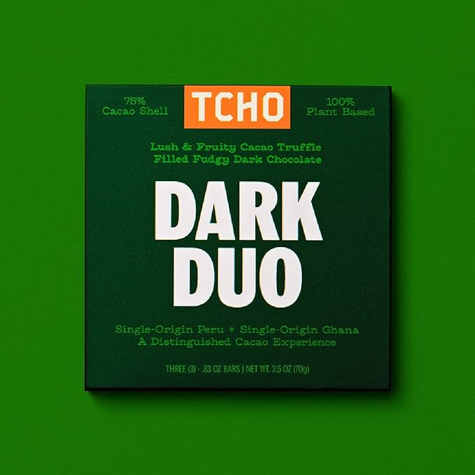 TCHO Dark Duo Dark Chocolate Bars (3 pack) | Single Origin, Plant Based, Organic & Fair Trade, | Non GMO, Non-Dairy, Vegan, Soy Free (2.5oz each)