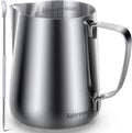 Milk Frothing Pitcher, 22oz 650ml Milk Frother Cup Stainless Steel Steaming Pitcher, Coffee Bar Cappuccino Espresso Machine Accessories Barista Tools, Metal Steamer Cup Mug Milk Jug with Latte Art Pen