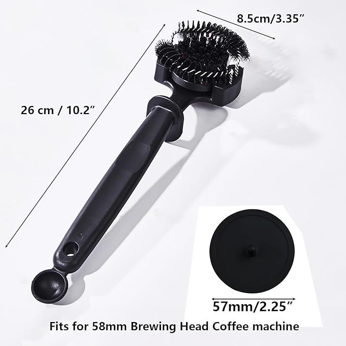 Espresso Coffee Machine Cleaning Brush Kit with Portafilter Cleaning Disc (Brush and Disc for 58mm Coffee Machine)