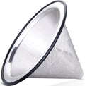 Compatible with Hario V60 Pour Over Coffee Filter - Wide Metal Base Reusable Stainless Steel Coffee Dripper - Paperless Coffee Filter for Sustainable Brewing
