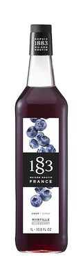 1883 Blueberry Syrup for Drinks, Made in France, 1 Liter Plastic Bottle