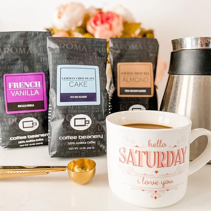 Vanilla Bean Flavored Coffee, Specialty Arabica Coffee, Medium Roast, 3LB, Automatic Drip (Ground)