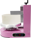 Cake Decorating Machine, 200W Electric Cake Cream Spreading Coating Machine with Adjustable Scraper, Turntable Cake Frosting Smoother, for 4-12in Cake, 60-320RPM (Pink)
