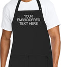 Personalized Chef Apron for Men, Custom Embroidered Design, Professional Kitchen Cooking BBQ Grilling for Dad, Decorated in USA