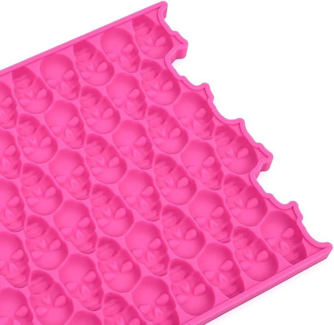 mostsom Silicone Mold 3D Hollow Out Lace Molds 3D Skull Cake Lace Mat Halloween Silicone Mould Fondant Mold Chocolate Stencil Cake Decorating Border Bakeware (K_ Skull Shape)