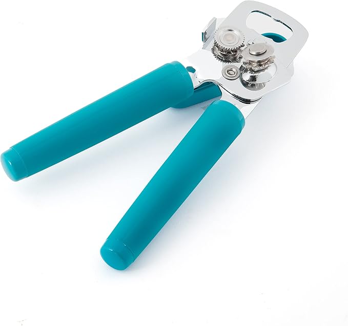 KitchenAid Classic Multifunction Can Opener and Bottle Opener Easy to Use, Razor Sharp Stainless Steel Cutting Wheel, Soft Ergonomic Handles, Ocean Drive