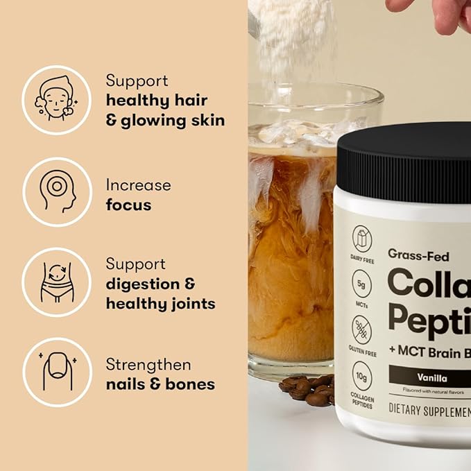 Perfect Keto Collagen Peptides Protein Powder with MCT Oil, Hydrolyzed Collagen, Type I & III Supplement, Gluten Free, Grass Fed, Low Carb, Keto Coffee Creamer, Collagen for Women & Men, Chocolate