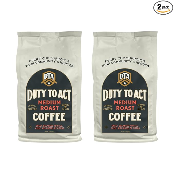 Duty to Act Medium Roast Whole Bean Coffee, 2 lbs (Pack of 2)