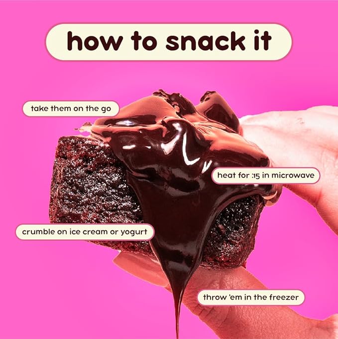 Prime Bites Protein Brownie from Alpha Prime Supplements | High Protein, Collagen Fortified Low Sugar Treat | Delicious Snack | 12 Bars per Box (Chocolate Flavors Variety)
