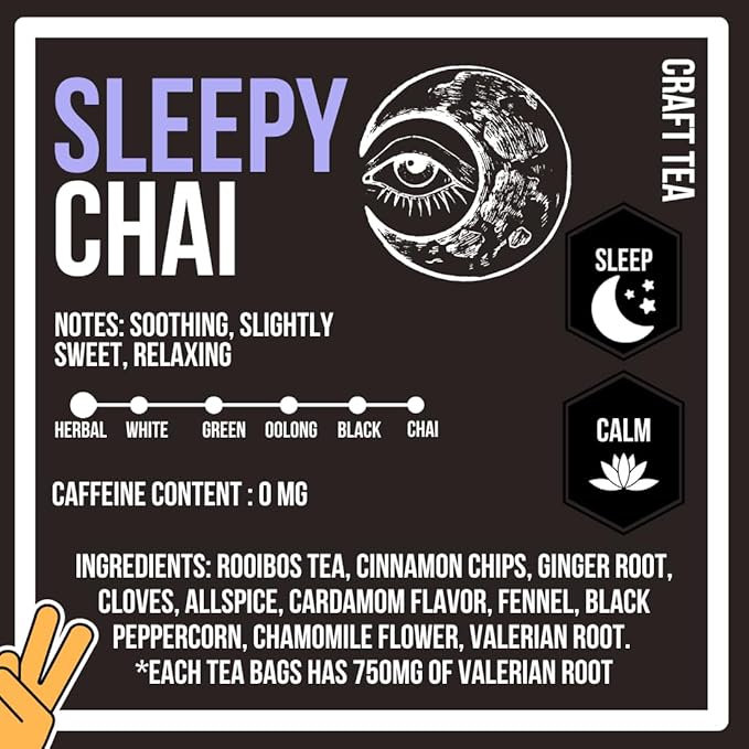 Revival Tea Company Sleepy Chai Tea - Rooibos Chai Tea Red Tea Blend with Valerian Root and Fresh Spiced Chai Flavor - Caffeine Free - Loose Leaf 8 Ounces