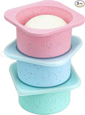 PLUS 1000ml Pizza Dough Proofing Containers for DIY family Artisan Pizza, Food Grade Silicone Stackable Boxes with Lids, Freezer, Fridge, Dishwasher Safe-Sprinkles Pattern-3 Pack (Multicolors)