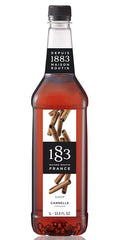 1883 Cinnamon Syrup for Drinks – Premium French Flavoring Syrup, Made in France, 1 Liter Plastic Bottle – Perfect for Coffee, Lattes, Cocktails, and Desserts
