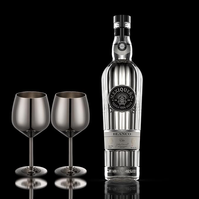 2 oz Shot Glasses, Stainless Steel Shot Glasses, Mini Wine Glass Perfect for Tasting Brandy,Suitable for family dinner party, party supplies, bar tools, gifts(set of 2) (Black)