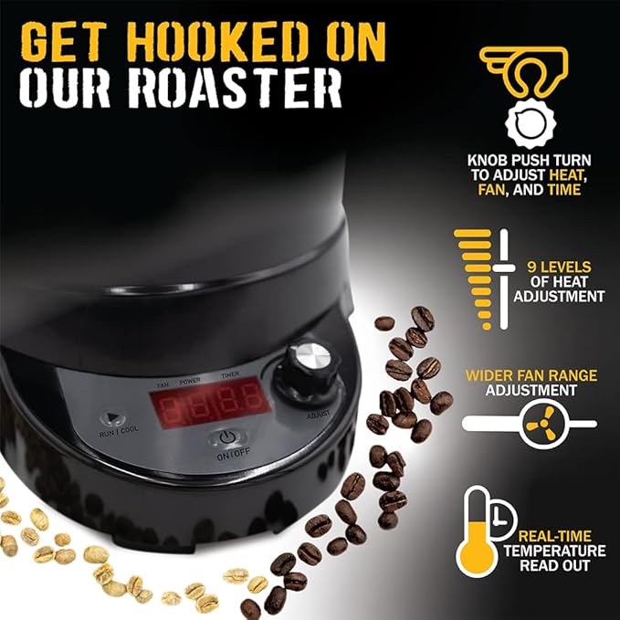 SR540 Automatic Coffee Bean Roaster | Roast Coffee At Home | Variable Heat Settings | Convection Fan Control | Digital Status Display | Speed Roasting System | The Freshest Roast On Earth