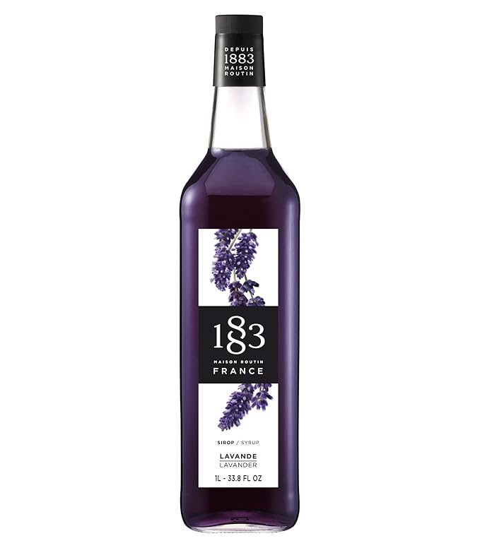 1883 Coffee Syrup, Lavender Syrup for Drinks, Made in France, 1 Liter Bottle