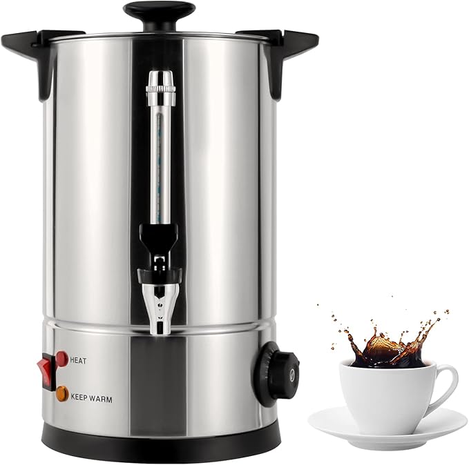 8L/2.11gal Commercial Coffee Urn, Gallon Double Wall Commerical Coffee Maker, 50 Cup Commercial Grade Stainless Steel Percolate Coffee Maker for Events, Offices and Catering