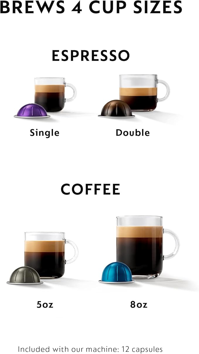 Nespresso Vertuo Next Coffee and Espresso Maker, Machine Only, 1260 watts, Dark Gray