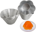 6 Pcs Fluted Pudding Pan, Aluminum Egg Tart Mold Baking Tool, Individual Flan Molds, Reusable Miffin Cups for Tartlets, Quiches, Popover, Jello, Cakes