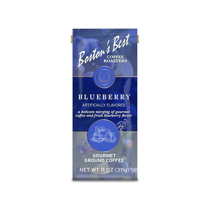 Boston’s Best Coffee - Blueberry Flavored Delicious Gourmet Premium Ground Coffee, 11 oz. / 311 g Bag
