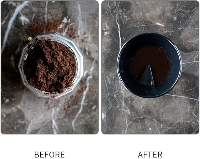 watchget Moka Pot Dosing Funnel - 54mm Espresso Coffee Dosing Ring, Plastic Powder Receiver and Distribution Tool for 3-Cup Moka Express Pot, Black