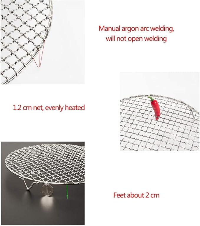 6.5" Round Cooling Rack Baking 304 Stainless Steel Versatile Steaming Grilling Fit Air Fryer,Cake Pan, Oven