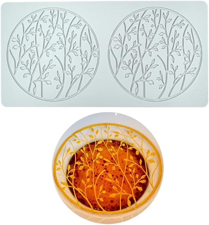 Silicone Lace Mold, Wedding Cake Lace Mat, Coral Cake Decorating Mold Flower Fondant Impression Mats for Edible Lace Fondant Mold, Sugar-Lace Cupcake Mat Tools (C_10.6x5.44x0.12inch)