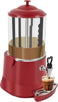 10L Commercial Hot Chocolate Machine Maker,110V Hot Chocolate Melting Machine,Temperature Adjustable Hot Beverage Warmer Dispenser for Chocolate Coffee Milktea (Red)