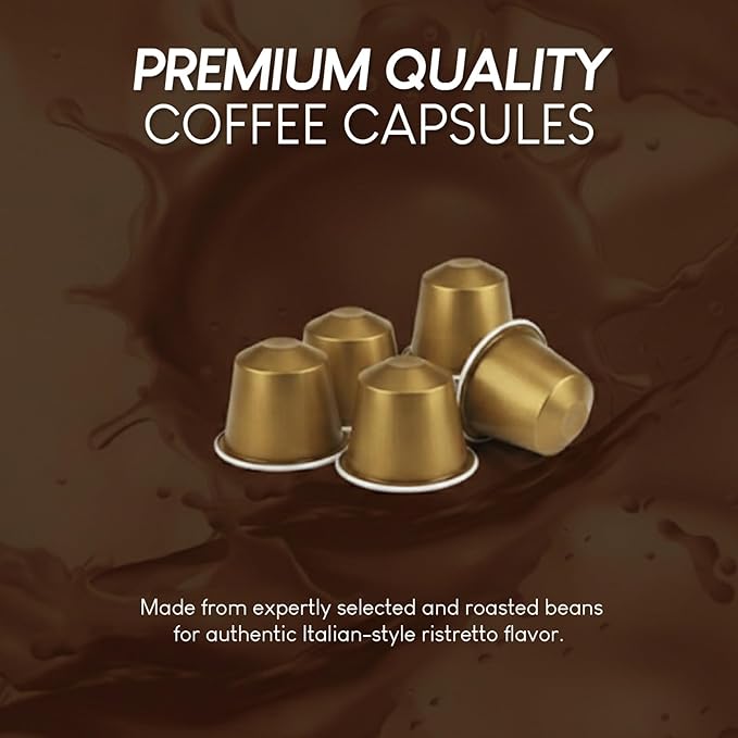 Prince Caffe Espresso Pods – Ristretto Intensity 10, Dark Roast, The Espresso Coffee Pods Are Compatible with Nespresso Original Line Machines, 30 Count (3 x 10 Capsules) Premium Quality Coffee Capsules.