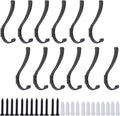 12 Pack Hanging Coat Hooks Wall Mount, Coat Hanger Wall Hangers, Metal Hooks for Hanging Heavy Duty, Screw in Hooks for Hanging Towels, Clothes, Backpack, Hat, Bag, Jacket, Key, Robe, Backpack Grey