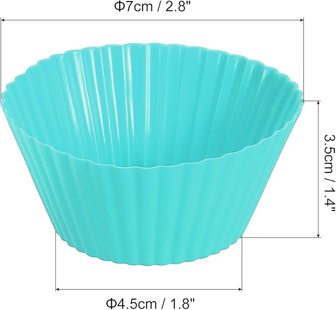 uxcell 36Pcs Silicone Cupcake Liners, Non-Stick Baking Cups, for Cooking Eggs, Baking Muffins and Make a Cake(Mint Green)