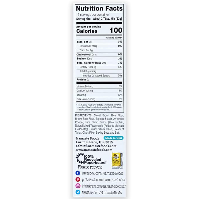 Namaste Foods, Gluten Free No Sugar Added Muffin Mix, 14-Ounce Bags (Pack of 6)