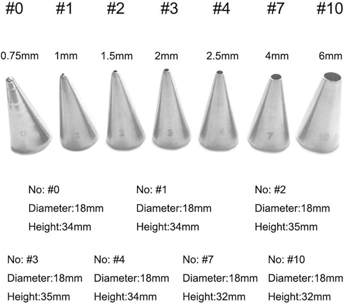 Cake Decorating Set, 7 Pieces Stainless Steel Icing Piping Nozzles Tips Kit - Christmas Holiday Birthday Anniversary Wedding Cupcakes Cakes Cookies Dessert Candy Pastry DIY Making Tools #6