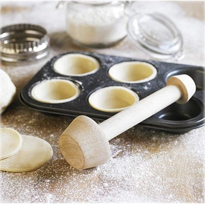 Wooden Pastry Tamper, DIY Cake Pastry Pusher, Double Side Wooden Egg Tart Tamper Mold, Pie Pastry Dough Tamper Egg Tart Mold, essert Baking for Kitchen Party Baking Tools